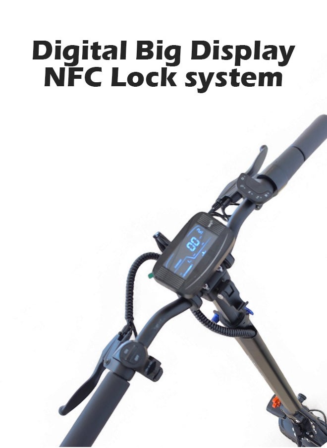 L2 Electric Folding Scooter,  1500W Motor, 50KM/H Top Speed, 48V 18AH Battery, 50 KM Range in one Charge, Off-Road Tires and Suspension with NFC Lock System, E-Scooter With Helmet and Safety Vest