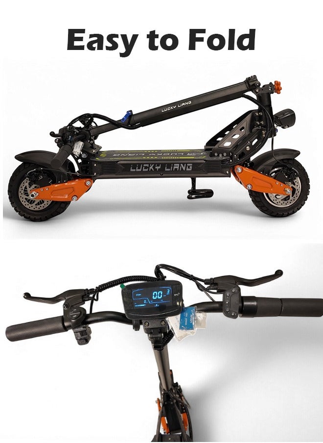 L2 Electric Folding Scooter,  1500W Motor, 50KM/H Top Speed, 48V 18AH Battery, 50 KM Range in one Charge, Off-Road Tires and Suspension with NFC Lock System, E-Scooter With Helmet and Safety Vest