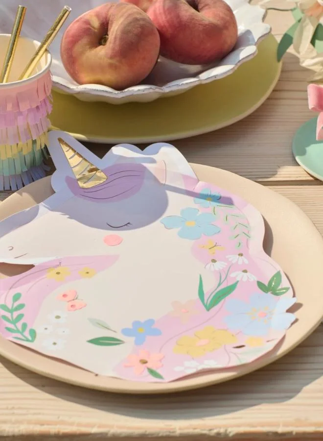 Meri Meri Meadow Unicorns Shaped Plates