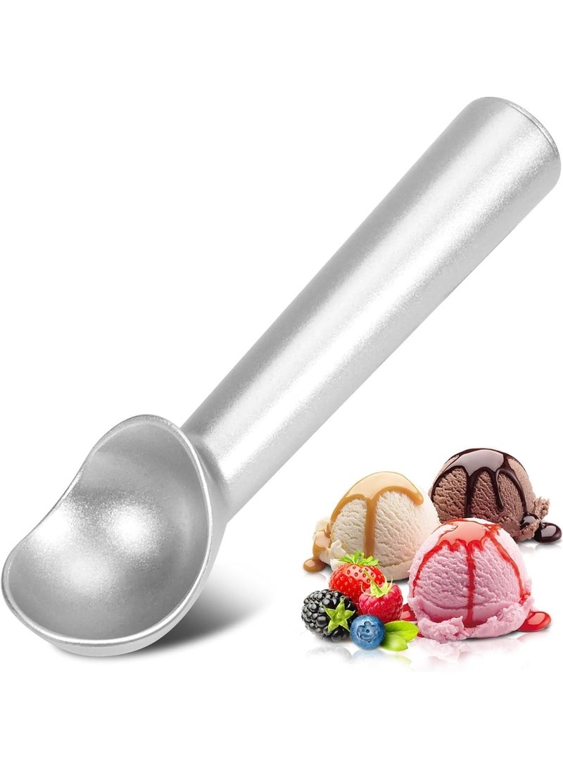 AirYoung Ice Cream Scoop Nonstick Anti-Freeze One Piece Scooper Spoon for Gelato Cookie Dough Sorbet Almond (Silver) - Image 1