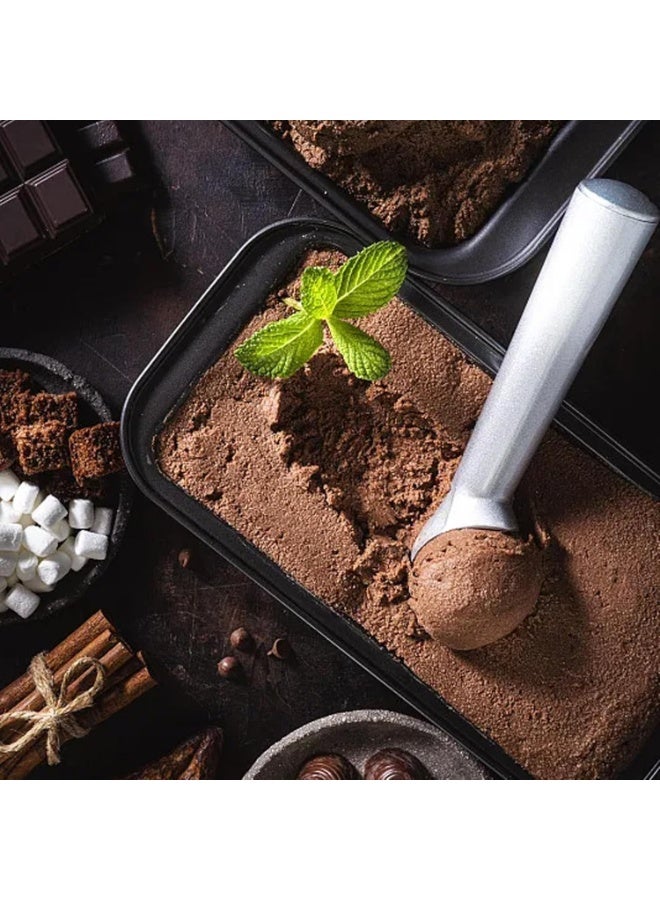 AirYoung Ice Cream Scoop Nonstick Anti-Freeze One Piece Scooper Spoon for Gelato Cookie Dough Sorbet Almond (Silver) - Image 3
