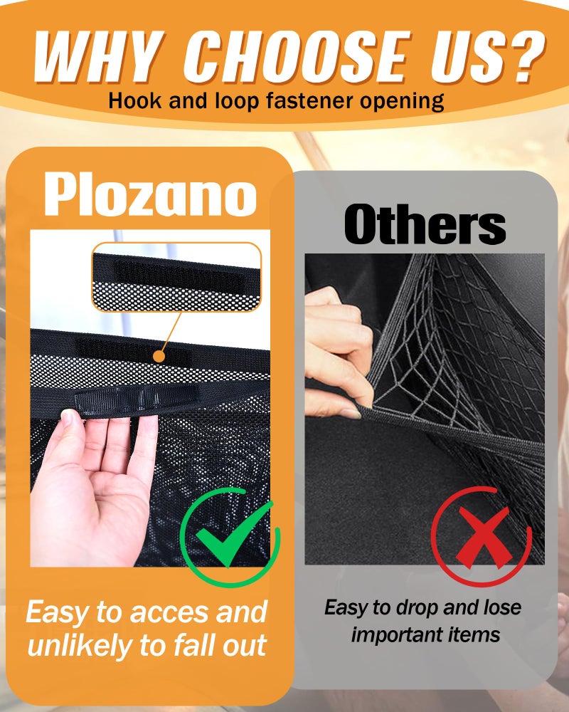 PLOZANO Boat Storage Bag with 3 Divisions, Adjustable Organizer, Mesh Tackle & Life Jacket Holder, Suspended Net for Leaning Post (32 INCH) - Image 5