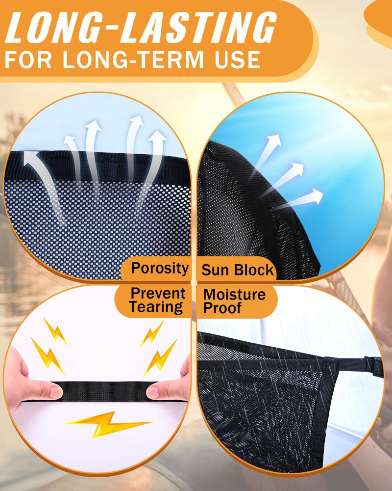 PLOZANO Boat Storage Bag with 3 Divisions, Adjustable Organizer, Mesh Tackle & Life Jacket Holder, Suspended Net for Leaning Post (32 INCH) - Image 4