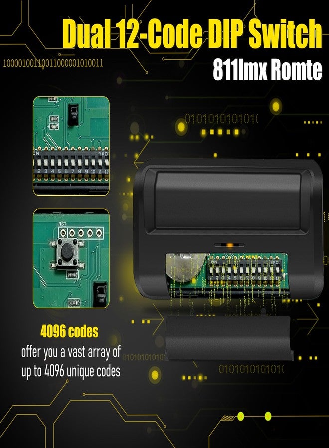 OEM Upgrade 811LMX Gate Remote for liftmaster, 12-Code Switch Remote Replaces 811LM, 811LMX Gate Opener Remote Compatible with 850LM/ 860LM Receivers, Using Security+ 2.0 Technology, 390 MHz and 315 MHz,1pack - Image 4