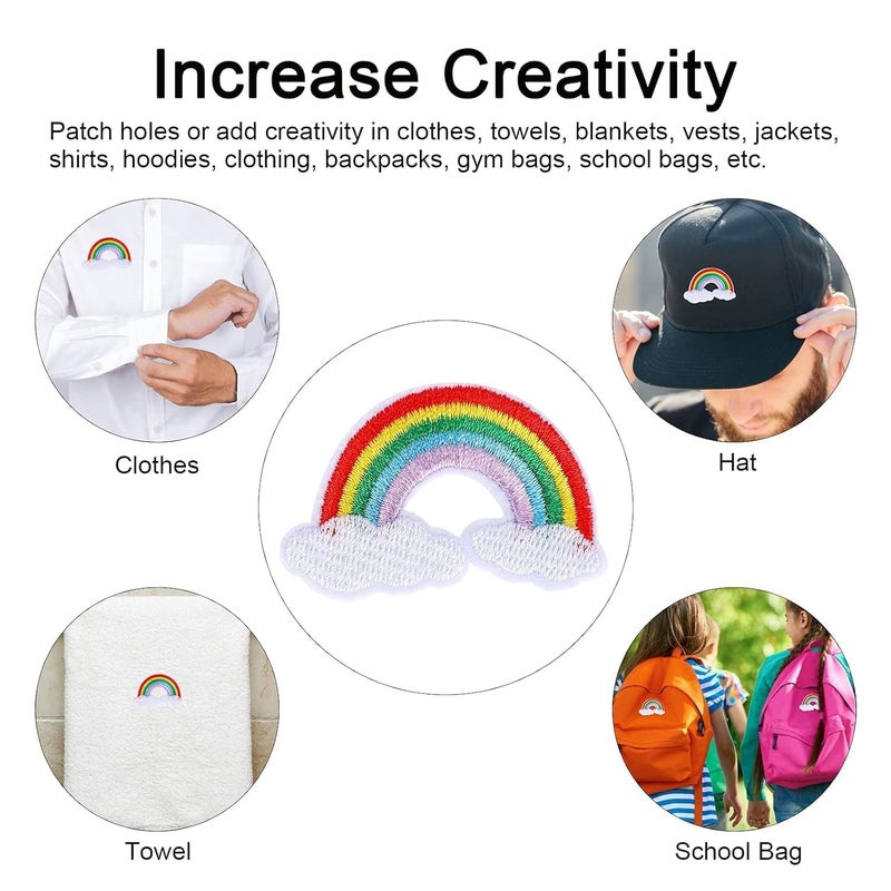 Daily Crafts Sewing Pattern for Doll Making | 1 pc Colorful Rainbow Kids Patches for Clothes Bags Jackets - Image 5