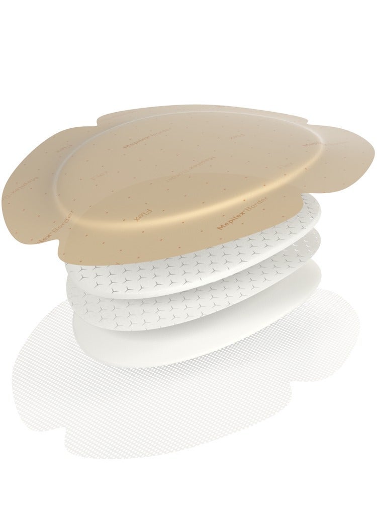Molnlycke Meplex Molenlec® Border Flex Oval Flexible Bandages 13 x 16 cm (5.1 x 6.3 in), Prone Position, Cefatac Technology, Box of 5, REF583300 - Image 2