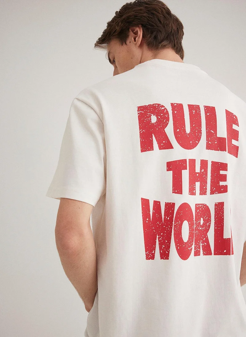 مافي تيشيرت مطبوع بلون الإكرو