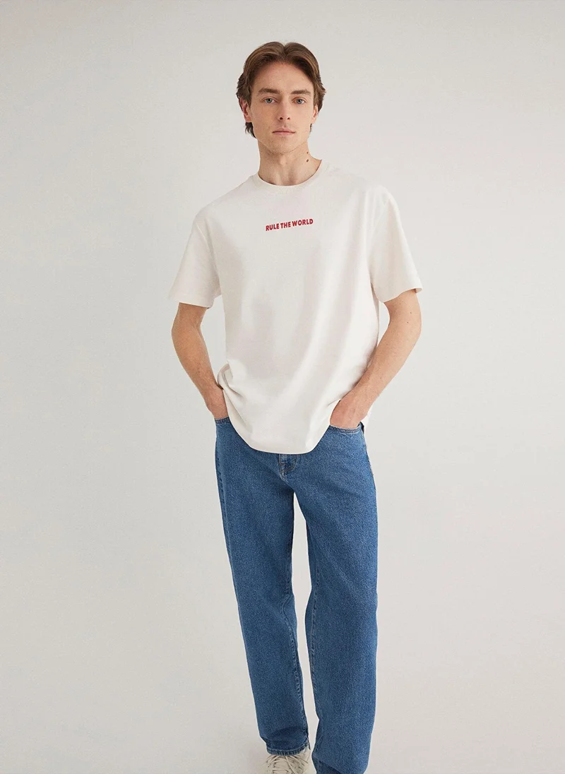 مافي تيشيرت مطبوع بلون الإكرو