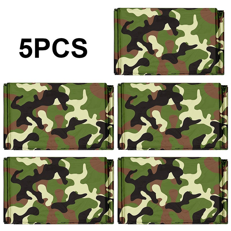Pack of 5 Emergency Blankets Heat Retention Body Warmer Rescue Blanket for Outdoor Camping Traveling Survival - Image 2