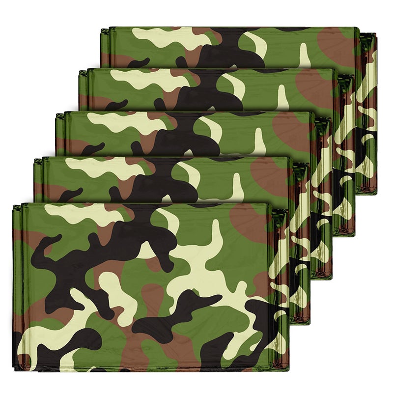 Pack of 5 Emergency Blankets Heat Retention Body Warmer Rescue Blanket for Outdoor Camping Traveling Survival - Image 1