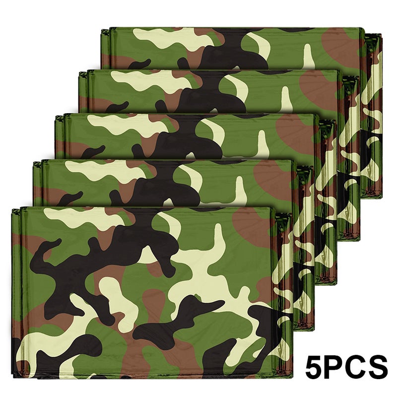 Pack of 5 Emergency Blankets Heat Retention Body Warmer Rescue Blanket for Outdoor Camping Traveling Survival - Image 3