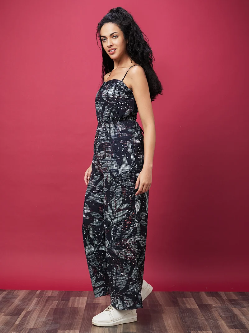 globus Women Floral Printed Basic Jumpsuit