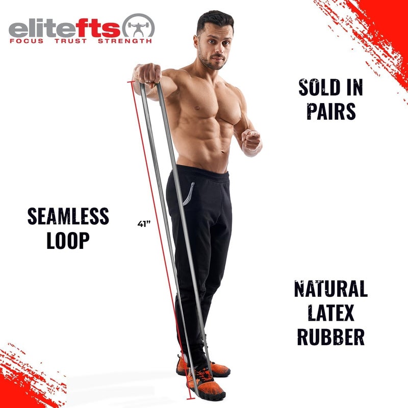 EliteFTS Pro Resistance Band - Boost Core Stability and Flexibility with This Portable  Joint-Friendly Tool - 41"" Long (PRO Average Resistance Band  Silver) (Single) - Image 5