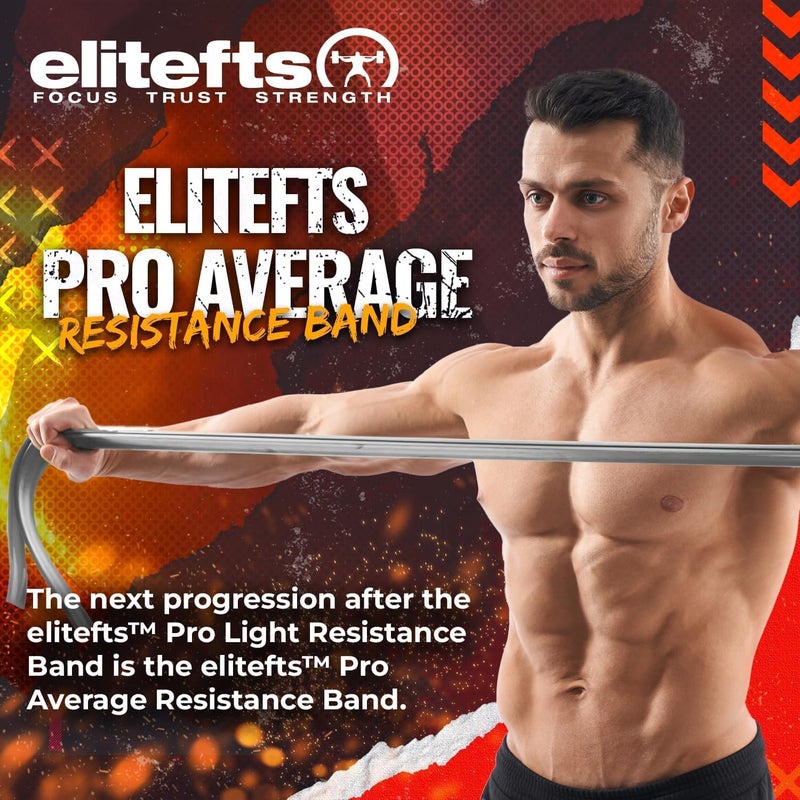 EliteFTS Pro Resistance Band - Boost Core Stability and Flexibility with This Portable  Joint-Friendly Tool - 41"" Long (PRO Average Resistance Band  Silver) (Single) - Image 2