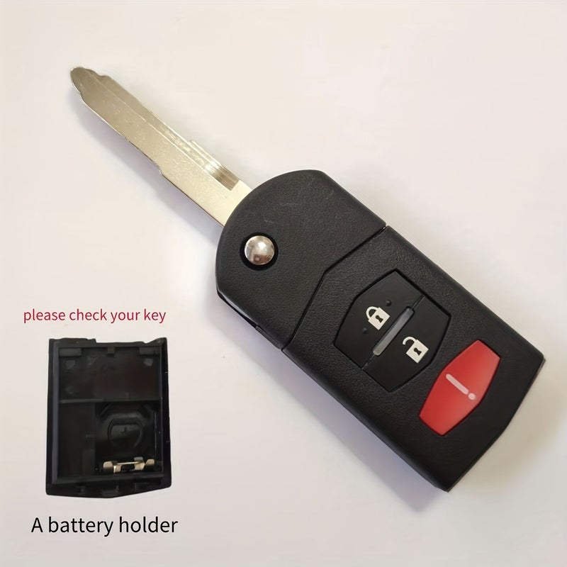 Key Shell Case For Mazda With 3 Button Battery Holder Fits 3 5 6 RX8 CX7 CX9 - Image 5