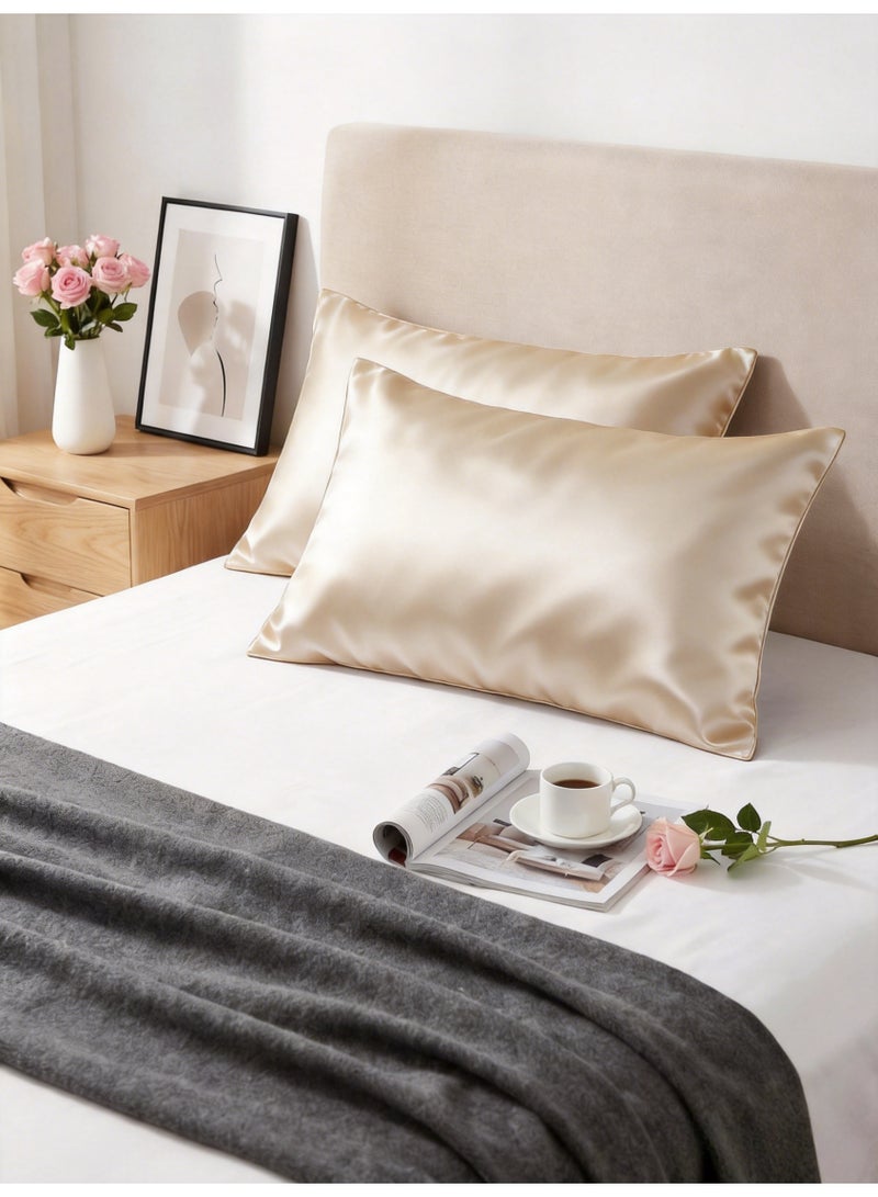 Hirospace 2PCS Satin Pillowcase for Hair and Skin-Soft Silky Pillow Covers for Sleeping-Satin Pillow Covers with Envelope Closure - Image 2