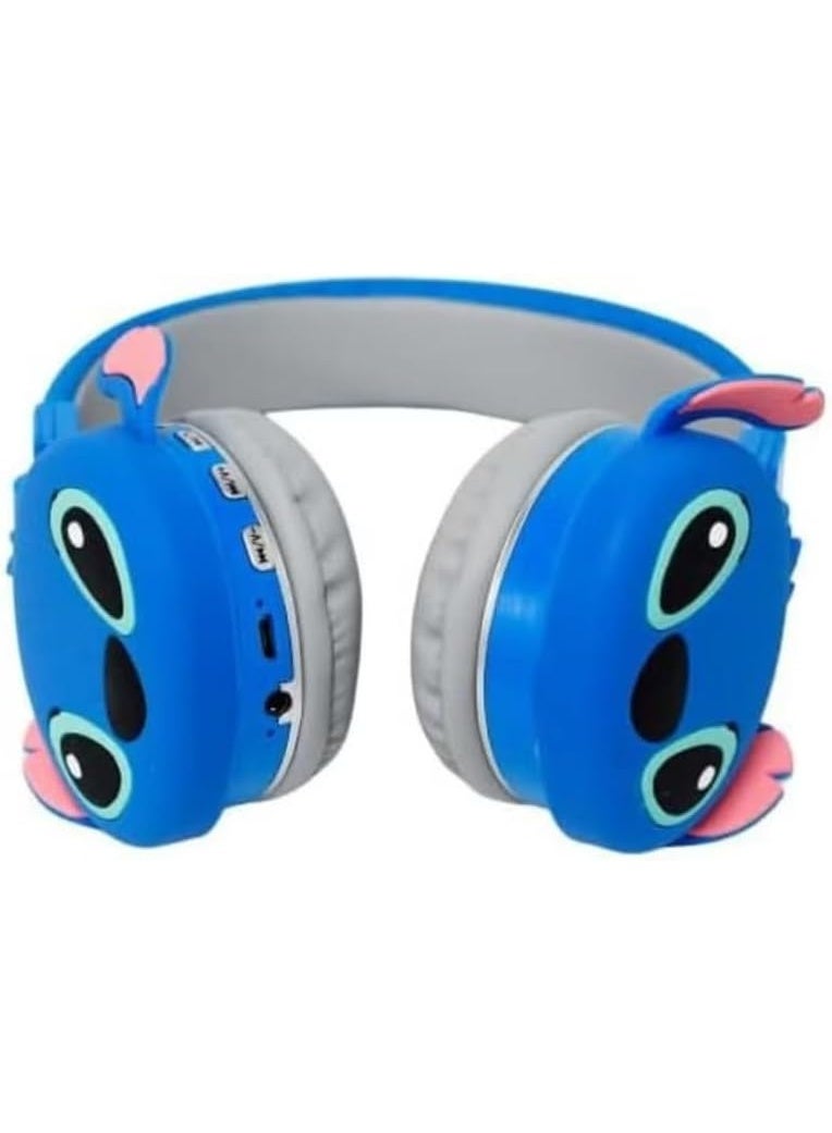 STITCH Wireless Kids Headphones 【Kids Headphones】Cute Cartoon Design 【Bluetooth Kids Headphones】Comfortable and lightweight blue Bluetooth headphones with MP3 and FM support - Image 4
