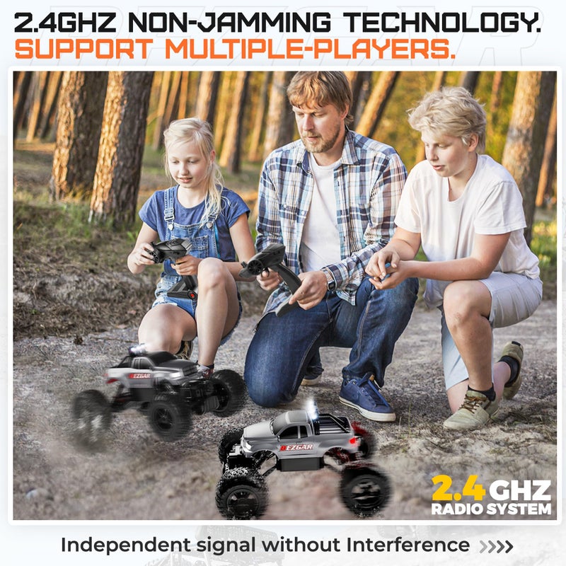 BEZGAR Remote Control Monster Trucks for Boys Age 4-7 - 1:14 All Terrain Rc Truck for Kids with Rechargeable Battery, 2.4GHz Remote Control Cars for 8-12 Year Old Boys Girls, Monster Trucks Toys - Image 3
