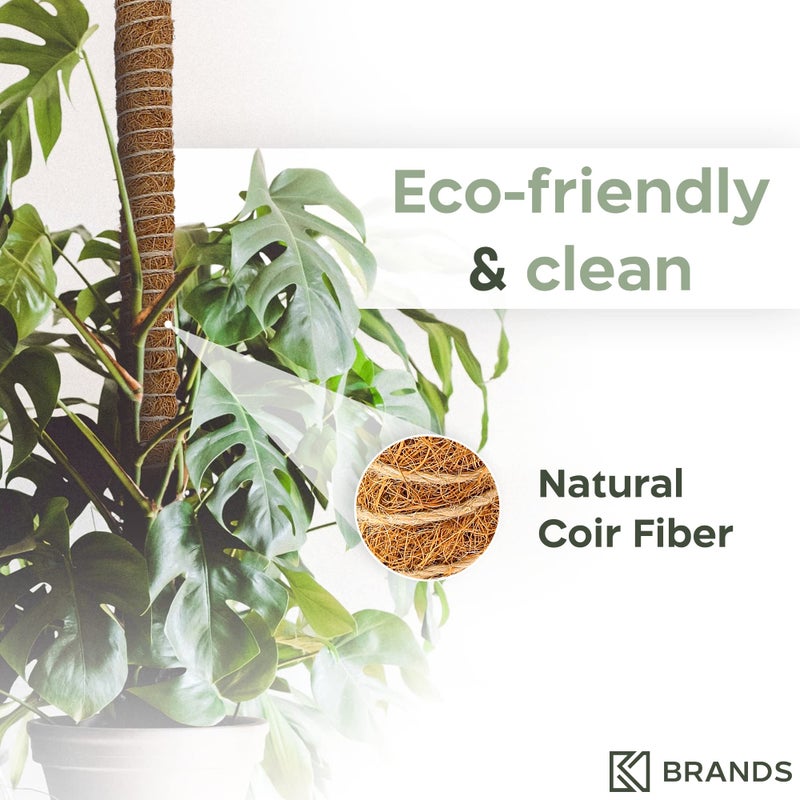 K-Brands 63'' Bendable Moss Pole Monstera Plant Support for Large Climbing Indoor Plants - Stakes for Potted Climbers - Tall Sticks Indoor Trellis for Houseplants - Accessories for Monstera Pot - Image 5