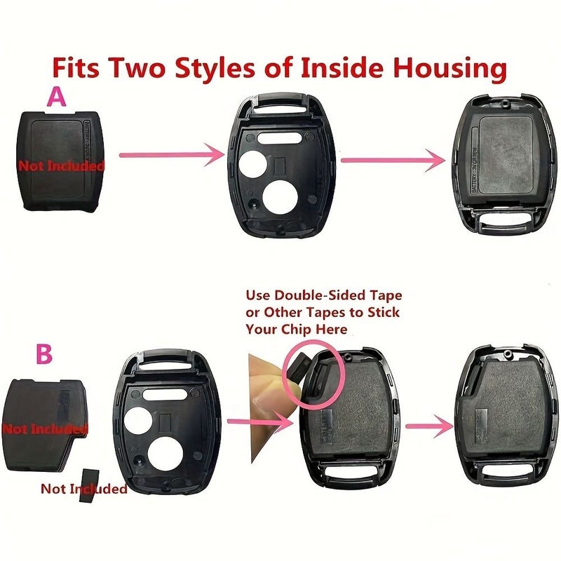 2pcs 2 Button Key Fob Case Shell for Honda Accord Civic CRV Pilot 2006 2011 - Image 5