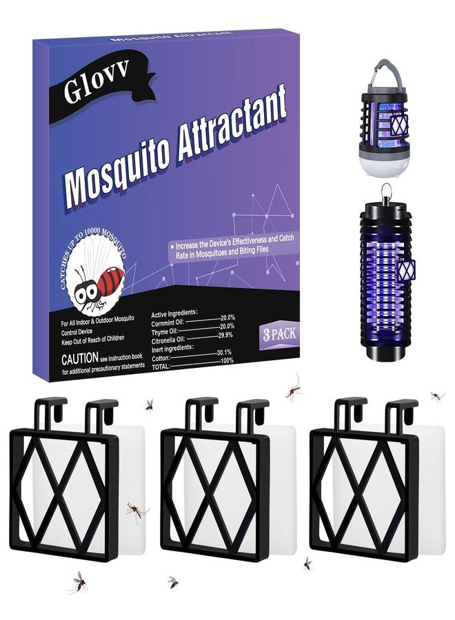 Glovv 3 Lures Mosquito Attractant Bait Refill with Hanging Hook for Bug Zappers, Fruit Fly Traps Cartridge for Outdoor Indoors to Trap and Increase Catch Rates - Image 1
