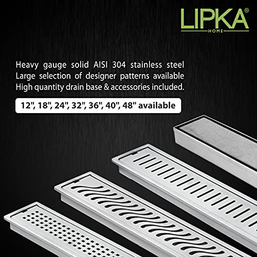 LIPKA Vertical 12 x 4 Inches Floor Drainer | 304 Stainless Steel Vertical Shower Water Drain Channel/Waste Water Floor Drain | with Stainless Steel Cockroach Trap and Side Hole | with Collar - Image 5