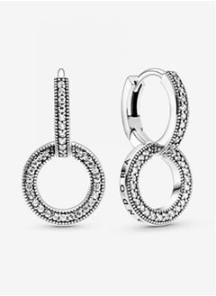 Pandora Violet Sparkling Double Hoop Earrings  - Image 1