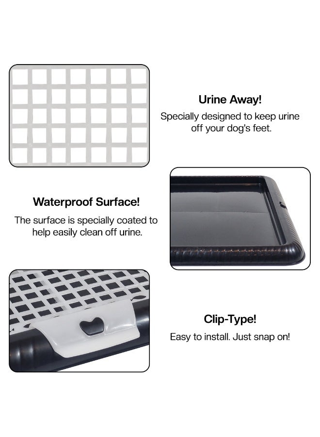 NNC PETS Puppy potty training toilet tray for Indoor/Outdoor use, Leak-proof dog pee pad holder with Leak-proof design and Removable grid, Ideal for Small to Medium dogs, 47 cm (BLACK) - Image 3