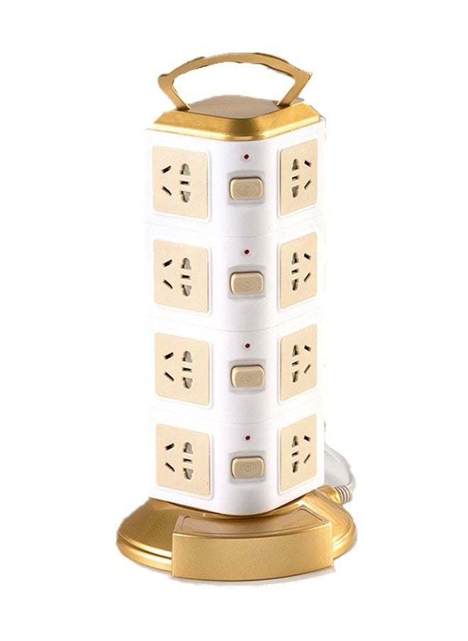 Arabest - Universal Power Strip, Vertical Tower Multi Plug Surge Protector with Charging Multi Plugs USB Ports, Desk Organizer, Suitable for Multiple Devices, Cell Phone, Computer Accessories (Golden) - Image 1