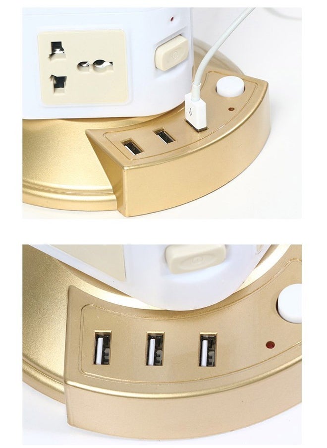 Arabest - Universal Power Strip, Vertical Tower Multi Plug Surge Protector with Charging Multi Plugs USB Ports, Desk Organizer, Suitable for Multiple Devices, Cell Phone, Computer Accessories (Golden) - Image 1