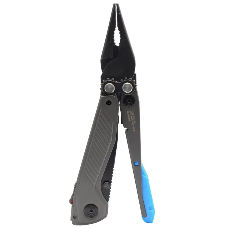 SOG Everyday Daily Solution EDC CRYO D2 Steel Compact Pocket Size Flash MT Multi-Tool, 7 Tools, Stainless-Steel Housing, Urban Gray & Cyan - Image 2