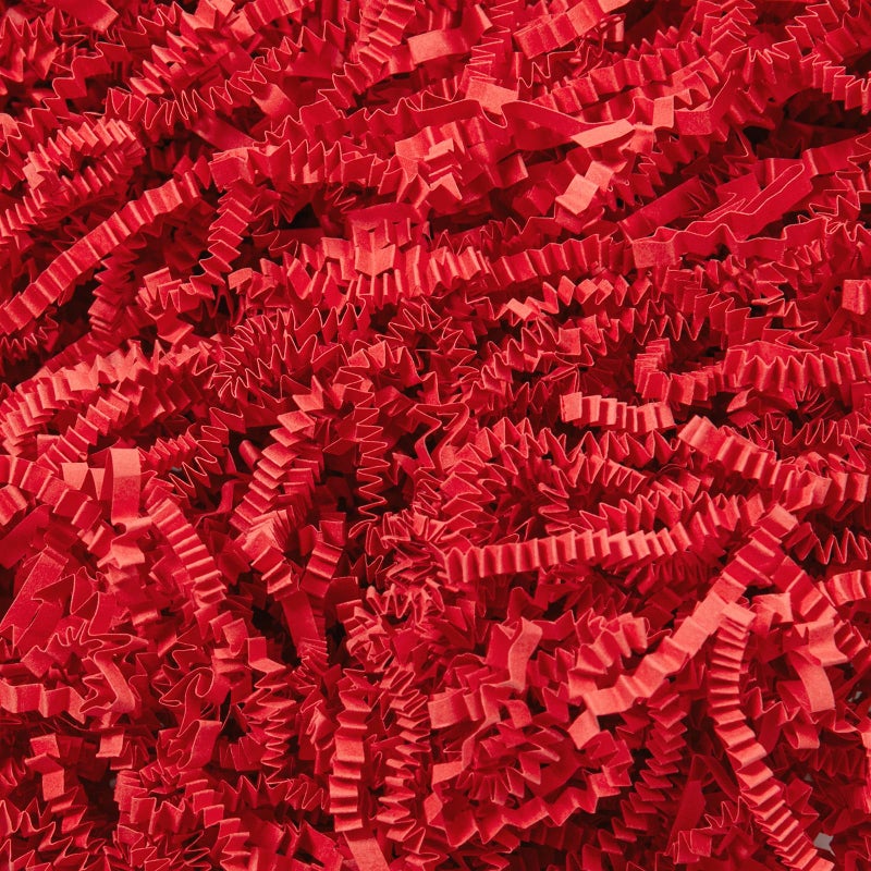 Mefleet 1 LB Crinkle Cut Paper Shred Filler Red Crinkle Shredded Paper for Gift Box - Gift Basket Bag Filler - Grass Cushion Stuffing for Valentine's Day Holiday Packaging Wrapping - Image 1