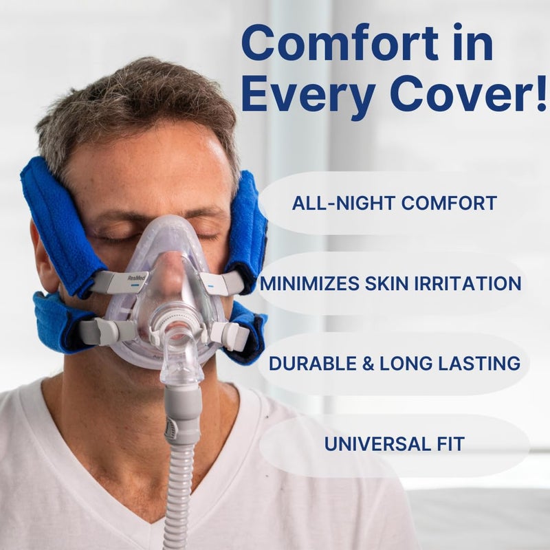 Snugell CPAP Headgear Strap Covers & Neck Pad Cushion (Blue) â€“ Ultra-Soft Fleece CPAP Mask Cushion for Comfort & Skin Protector - Ergonomic Design for All Major Brands â€“Provides Ultimate Comfort - Image 3