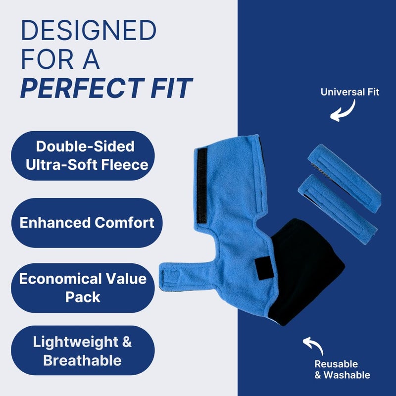 Snugell CPAP Headgear Strap Covers & Neck Pad Cushion (Blue) â€“ Ultra-Soft Fleece CPAP Mask Cushion for Comfort & Skin Protector - Ergonomic Design for All Major Brands â€“Provides Ultimate Comfort - Image 4