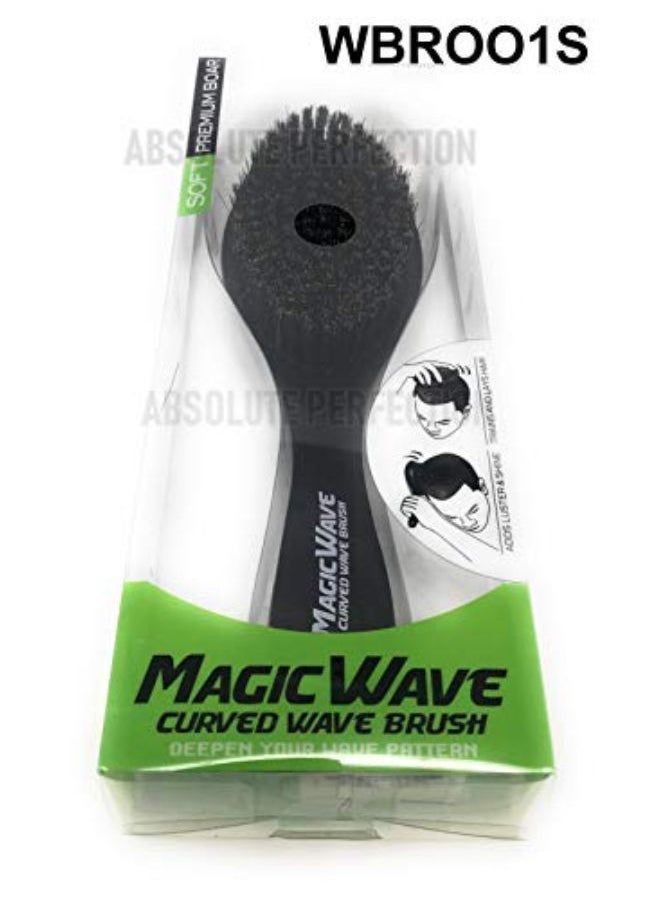 Black Ice Magic Wave 9.25'' Curved Wave Brush Soft Premium Boar By  - Image 1