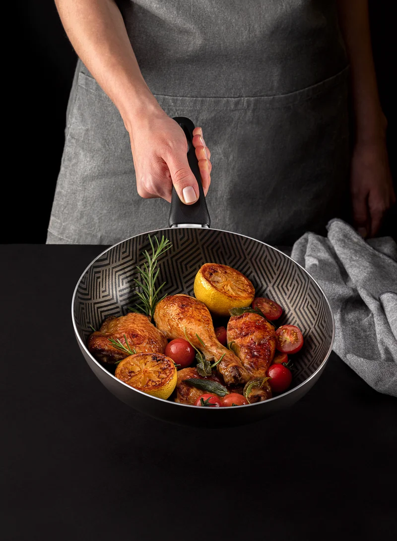 TRAMONTINA Tramontina Paris 13 Pieces Lead-Colored Aluminum Cookware Set with Interior and Exterior Starflon Max PFOA Free Nonstick Coating