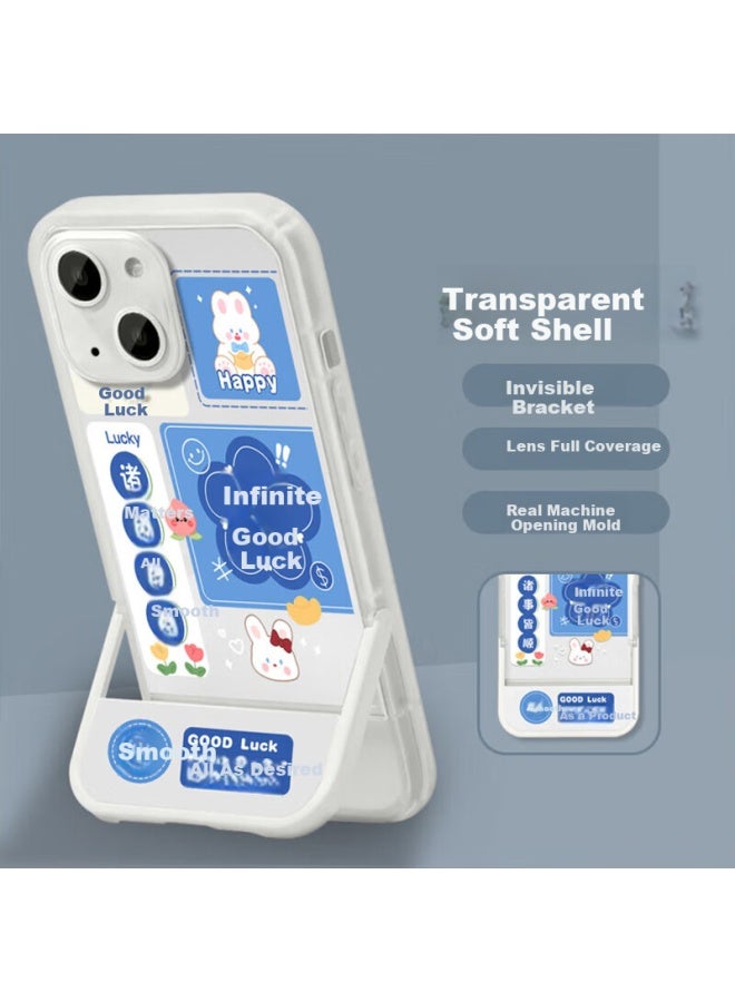 Jiang Ming Jiangming Transparent Ultra-Thin Phone Case With Invisible Stand For Apple Iphone 15, Protective Cover For Watching Tv, Videos, And Preventing Falls, Trendy Design For Students, Unisex - Image 1