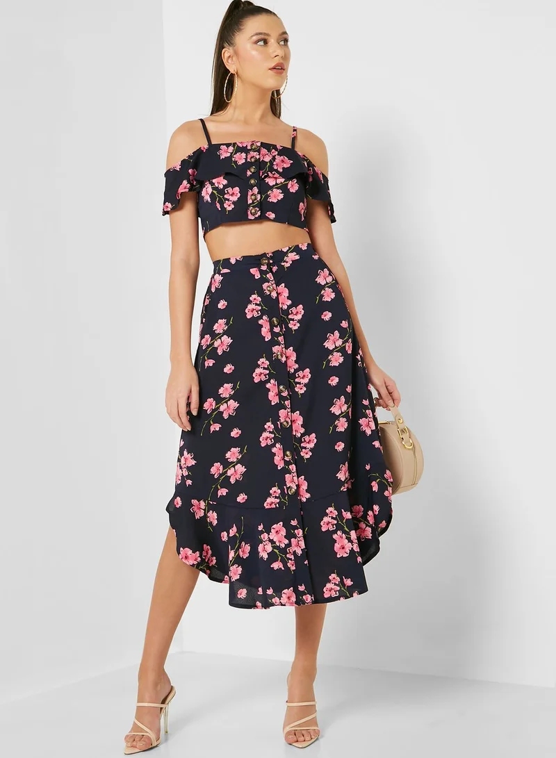Ginger Floral Printed Skirt Set