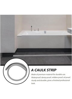 ECVV 1M Threshold Water Dam, Self-Adhesive Water Retaining Strip, Collapsible Shower Barrier Retention System Silicone Bathroom Floor Kitchen Water Stopper Door Seal Blocking Strip (Gray)  - Image 5
