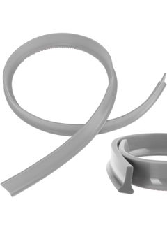 ECVV 1M Threshold Water Dam, Self-Adhesive Water Retaining Strip, Collapsible Shower Barrier Retention System Silicone Bathroom Floor Kitchen Water Stopper Door Seal Blocking Strip (Gray)  - Image 1