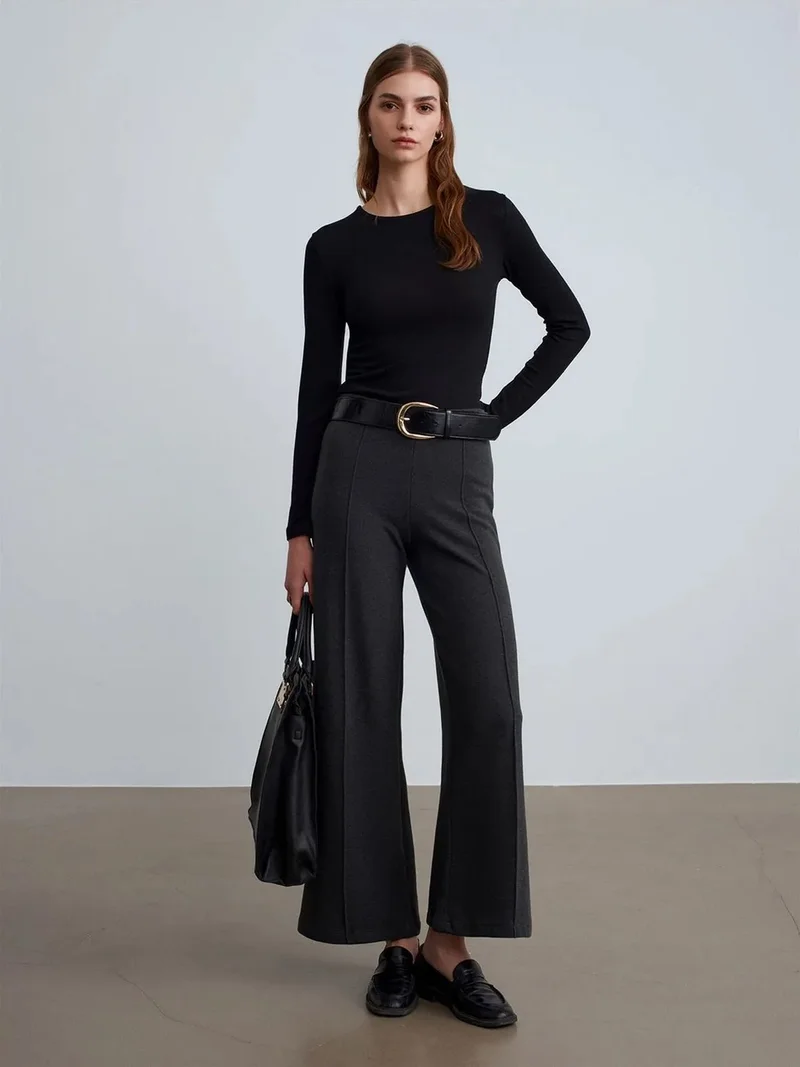 ديلفين DILVIN Women's Wide-Leg Knit Trousers