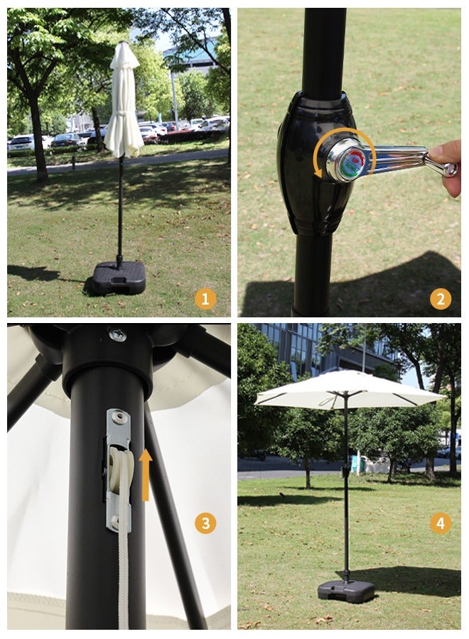 Snooe Outdoor Umbrella 2.2M Steel Pole UPF50+ Protection Large Sun Shade Balcony Parasol for Outdoor Garden Backyard （no base） - Image 4