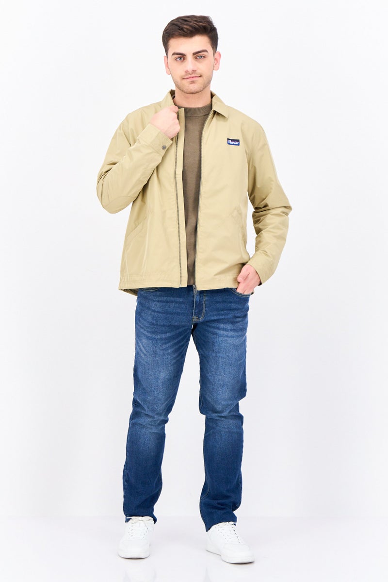 Penfield جاكيت واقي من الرياح للرجال مزين بشعار، أخضر رمادي - Image 4