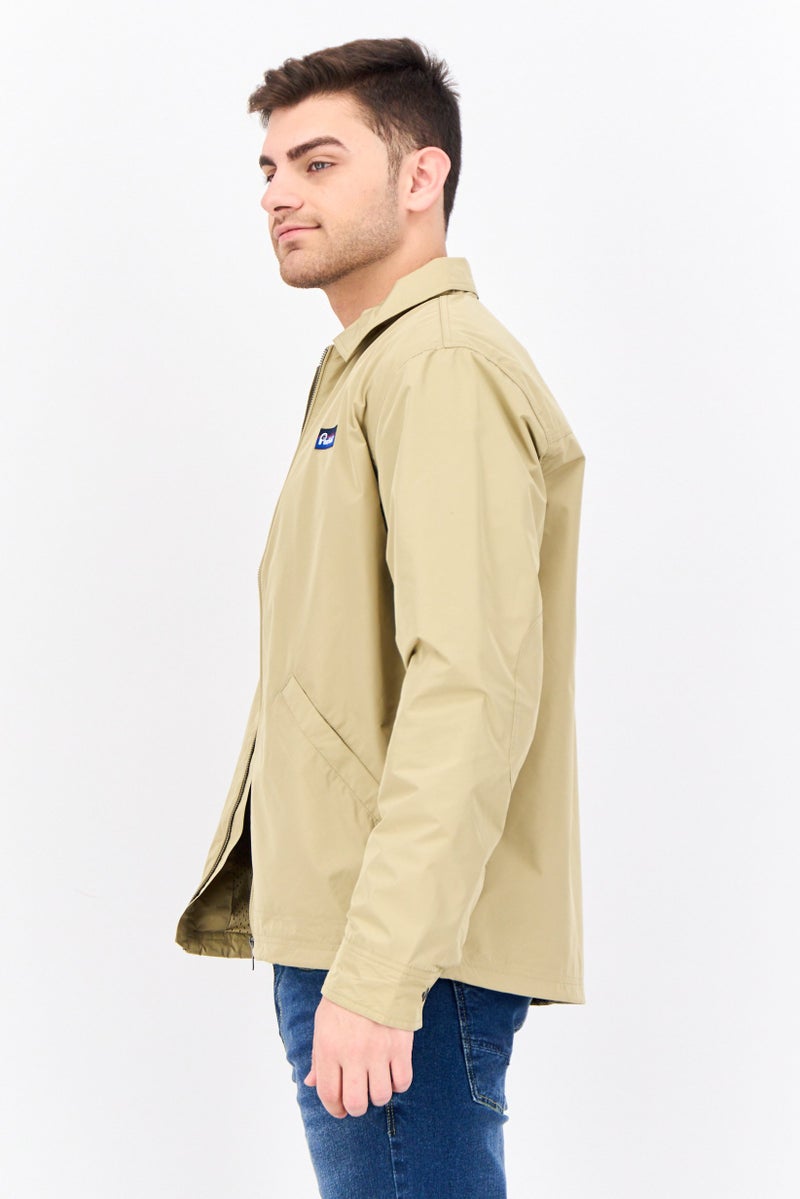 Penfield جاكيت واقي من الرياح للرجال مزين بشعار، أخضر رمادي - Image 2