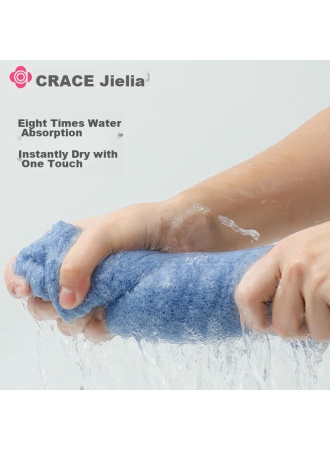 Grace Antibacterial Thickened Towels, 2 Pack, Class A Snowflake Velvet, Absorbent, For Men And Women, Face Washing, Bathing, Hair Drying, Large Face Towel, Water Blue + Rose Pink - Image 3