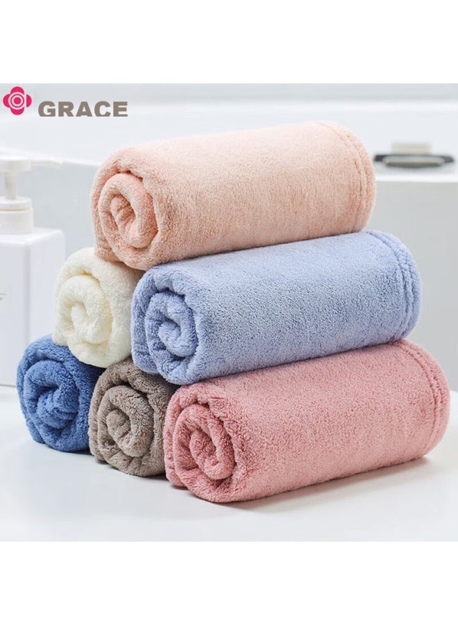 Grace Antibacterial Thickened Towels, 2 Pack, Class A Snowflake Velvet, Absorbent, For Men And Women, Face Washing, Bathing, Hair Drying, Large Face Towel, Water Blue + Rose Pink - Image 5