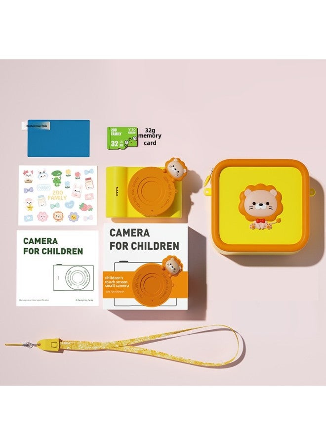 Generic Sanrio Touch Screen Cartoon C5 Children's Camera Wifi Transmission Before And After The Double Photo 61 Holiday Gift-Body Color:C5 Yellow Lion+32g+same Style Bag  - Image 1