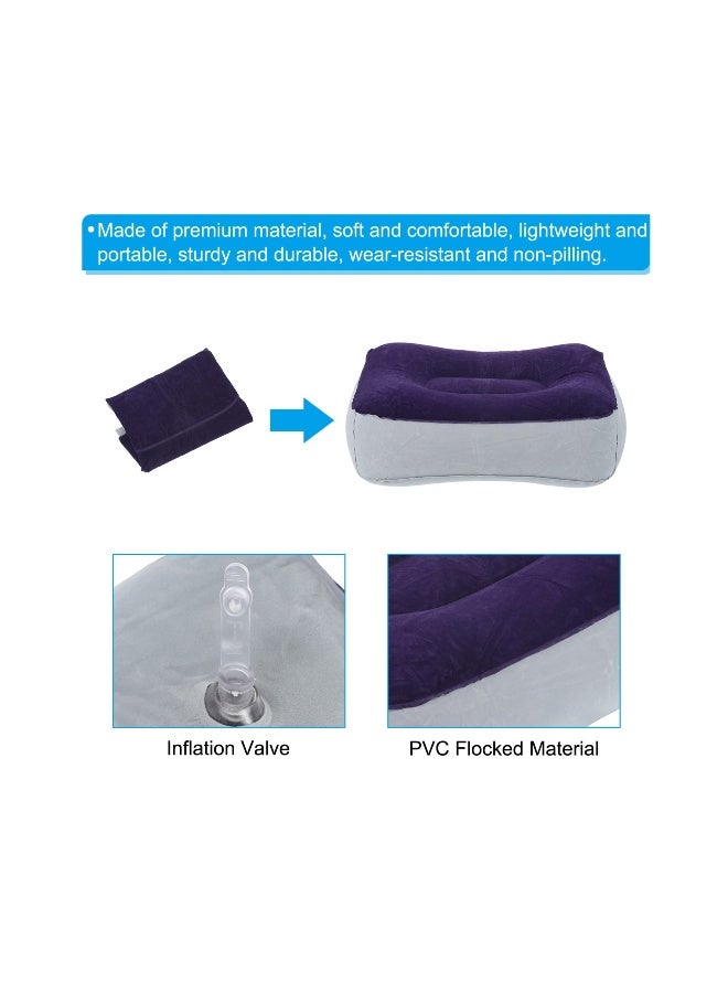 Travel Foot Rest Pillow, 2 Pack Inflatable Foot Rest Cushion, Travel Flight Leg Rest Pillow, for Cars, Home, Office, Trains, Airplane, Make a Flat Bed for Baby, Kids, Toddlers (2 Colors) - Image 2