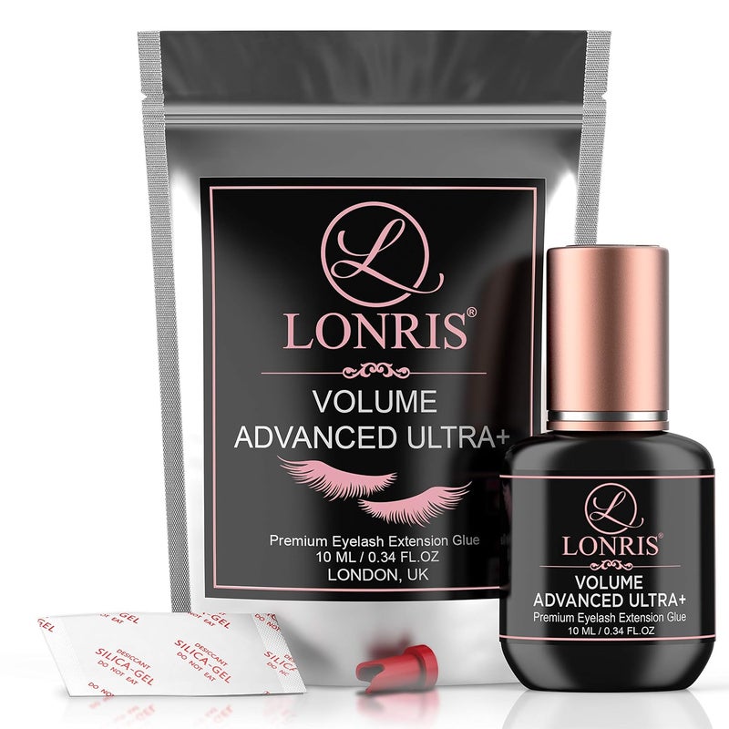 LONRIS 7-8 Weeks Retention/Eyelash Extension Glue Volume Advanced Ultra+ Lash 10 ml/1-2 Sec Drying time/Maximum Bonding/Semi-Permanent Extensions Supplies/Professional Use Only Black Adhesive - Image 5
