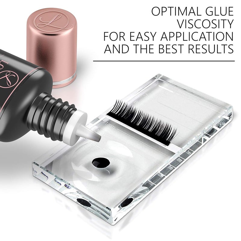 LONRIS 7-8 Weeks Retention/Eyelash Extension Glue Volume Advanced Ultra+ Lash 10 ml/1-2 Sec Drying time/Maximum Bonding/Semi-Permanent Extensions Supplies/Professional Use Only Black Adhesive - Image 4